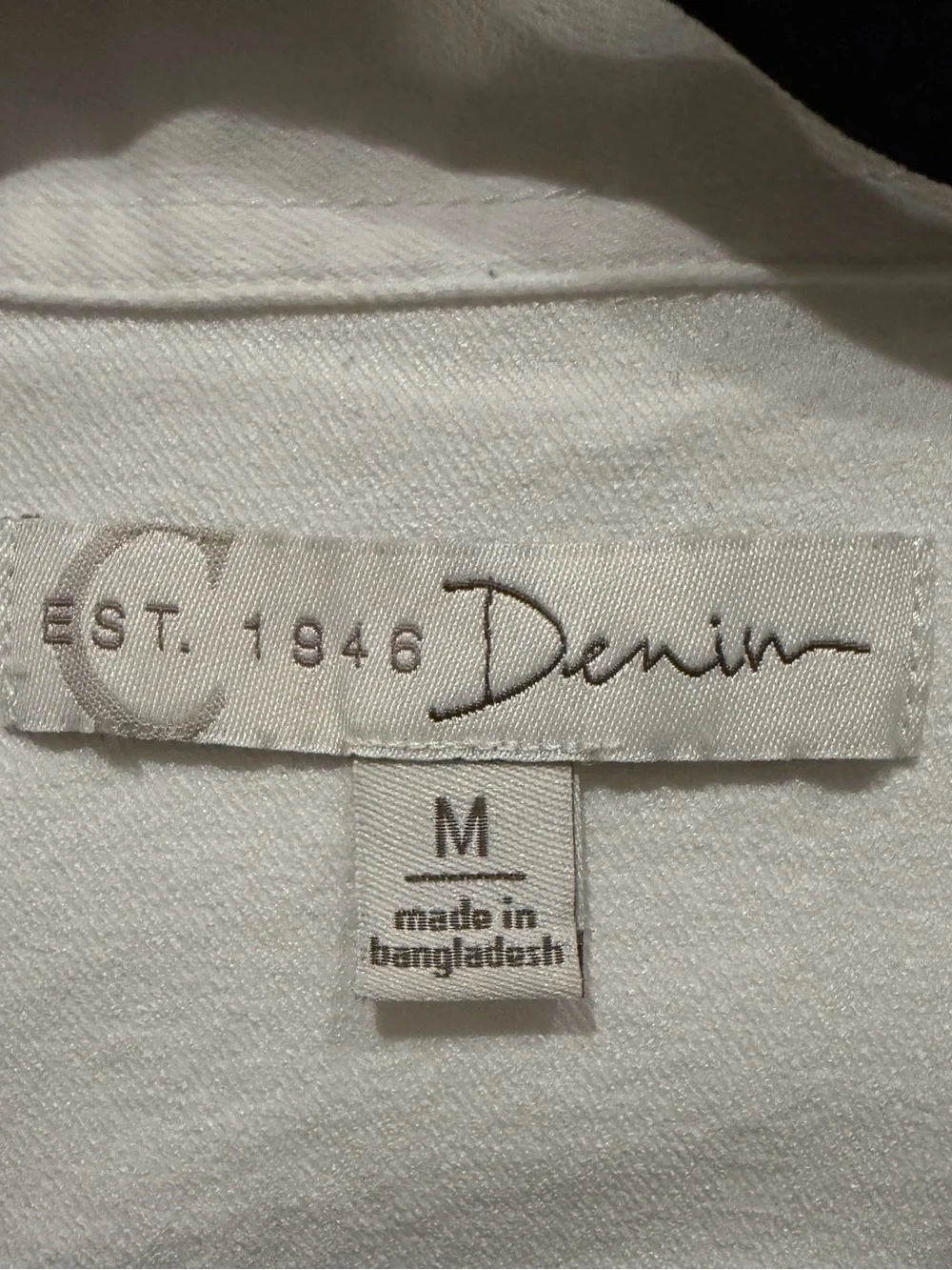 White Short Sleeve Button Down Denim Jacket - Picture 3 of 7